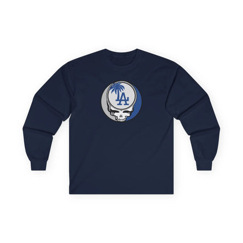 Grateful Dead - Los Angeles Dodgers Classic Stealie Long Sleeve Tee - MLB - StealieShop